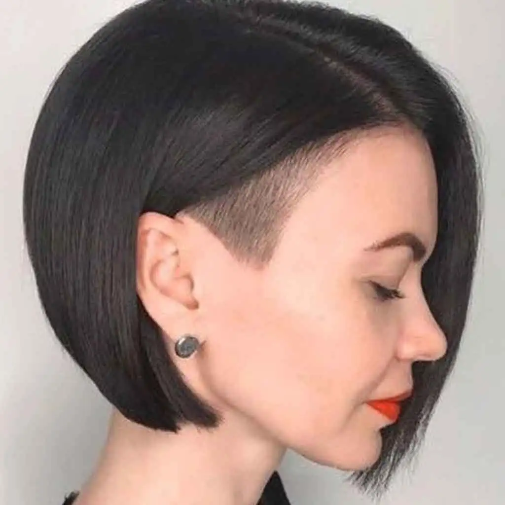 Thick Straight Black Bob With Undercut