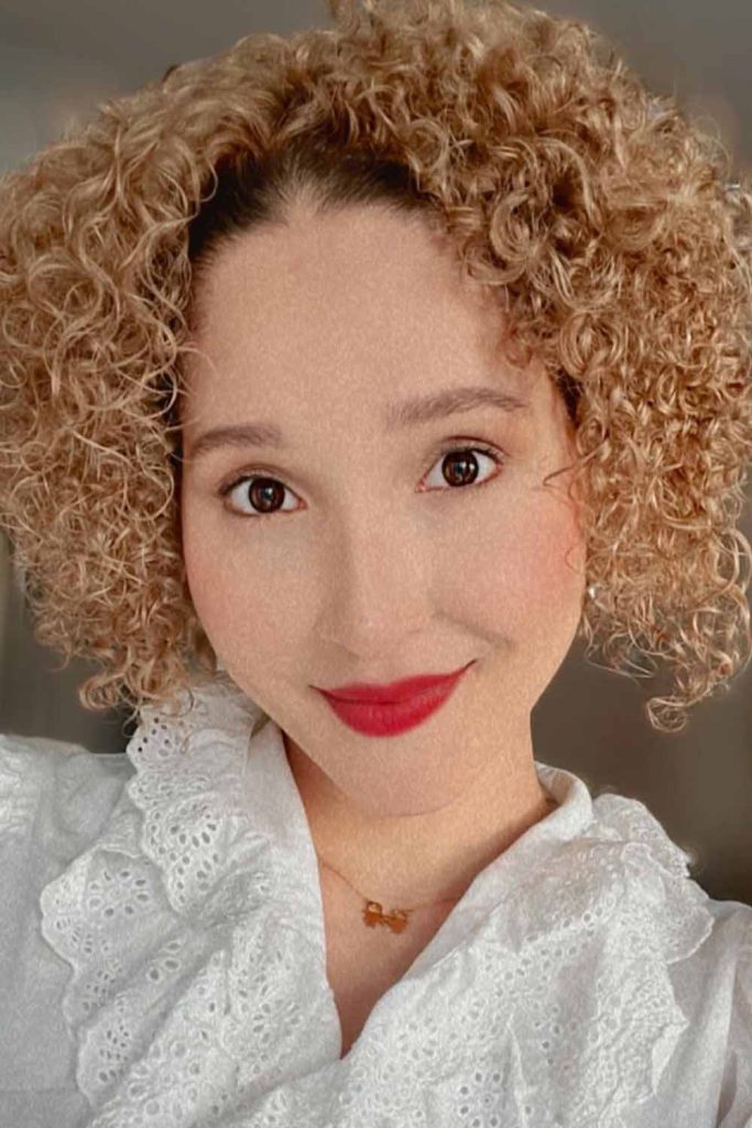 Blonde Curly Bob Hair