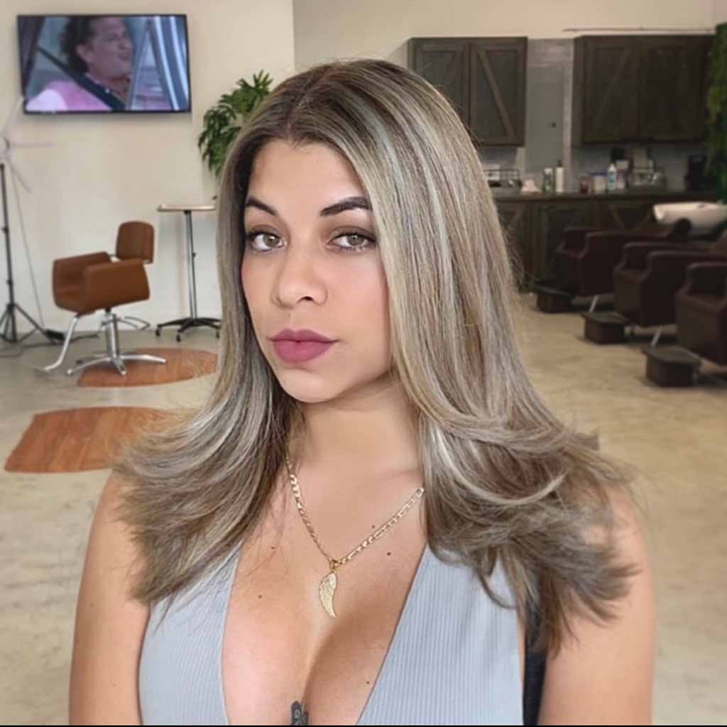Dusty Bronde Long Layered Hair