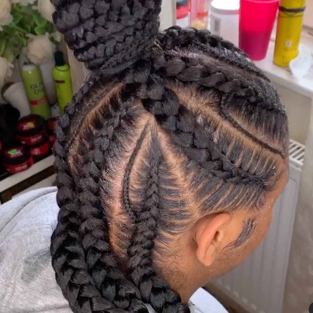 Half-Up Half-Down Cornrow Braids