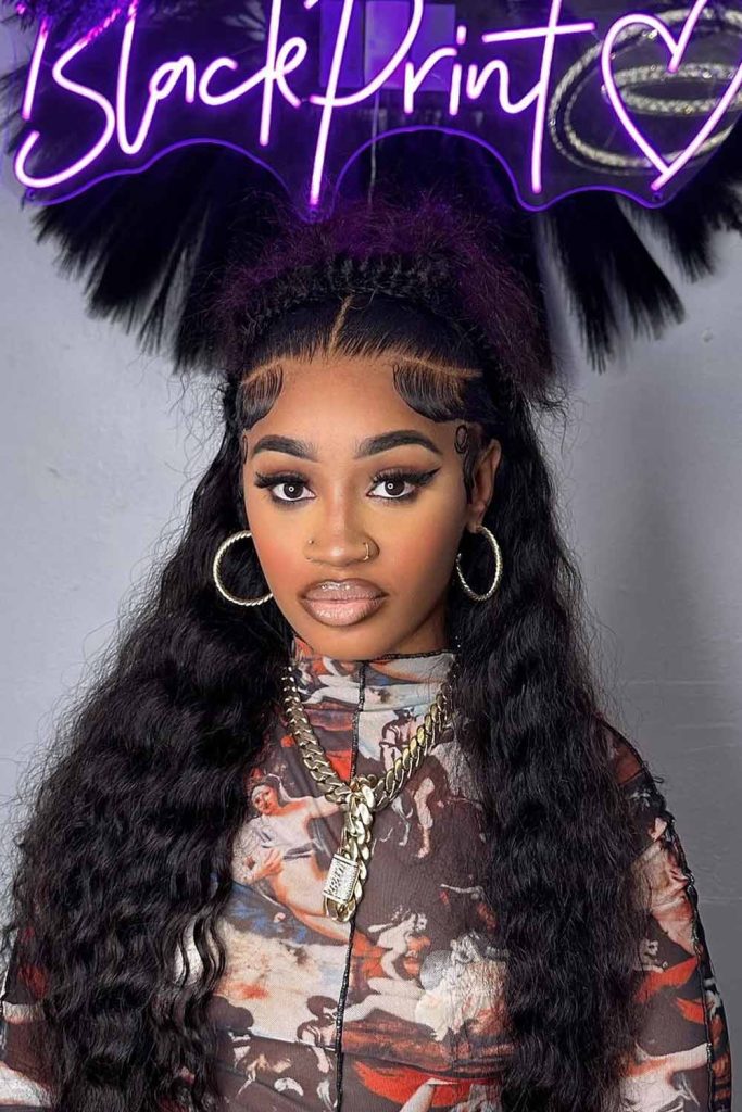 Half Up Half Down Deep Wave Hairstyle