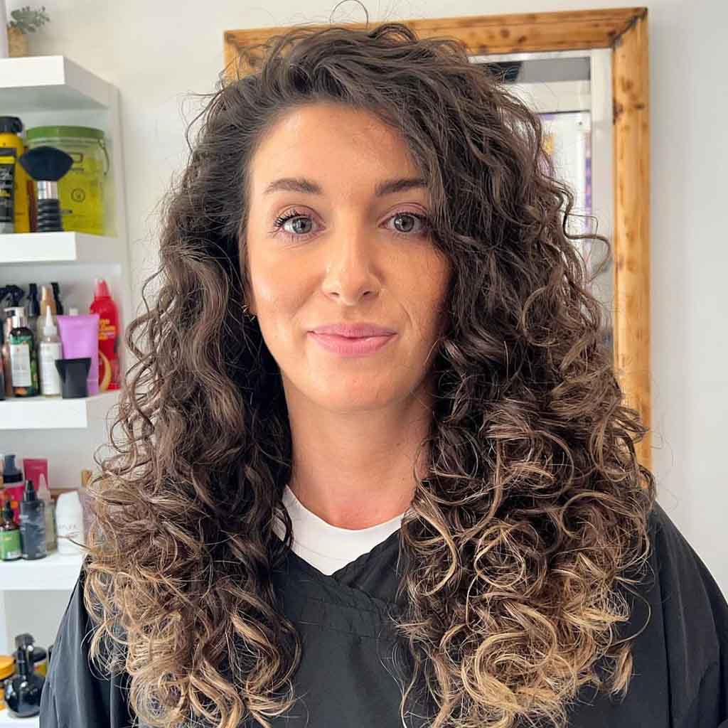 Long Layered Brown Curly Hair With Blonde Highlights