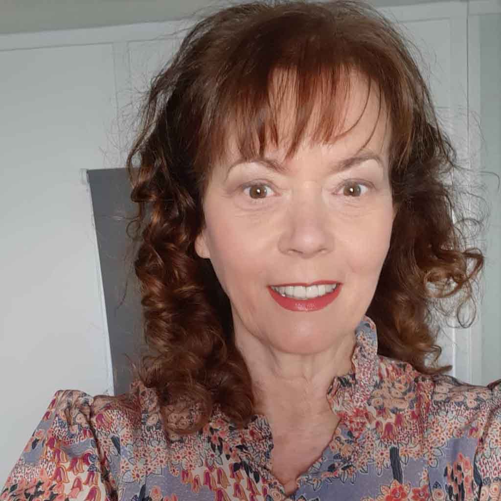 Medium Brown Curly Hair With Wispy Bangs
