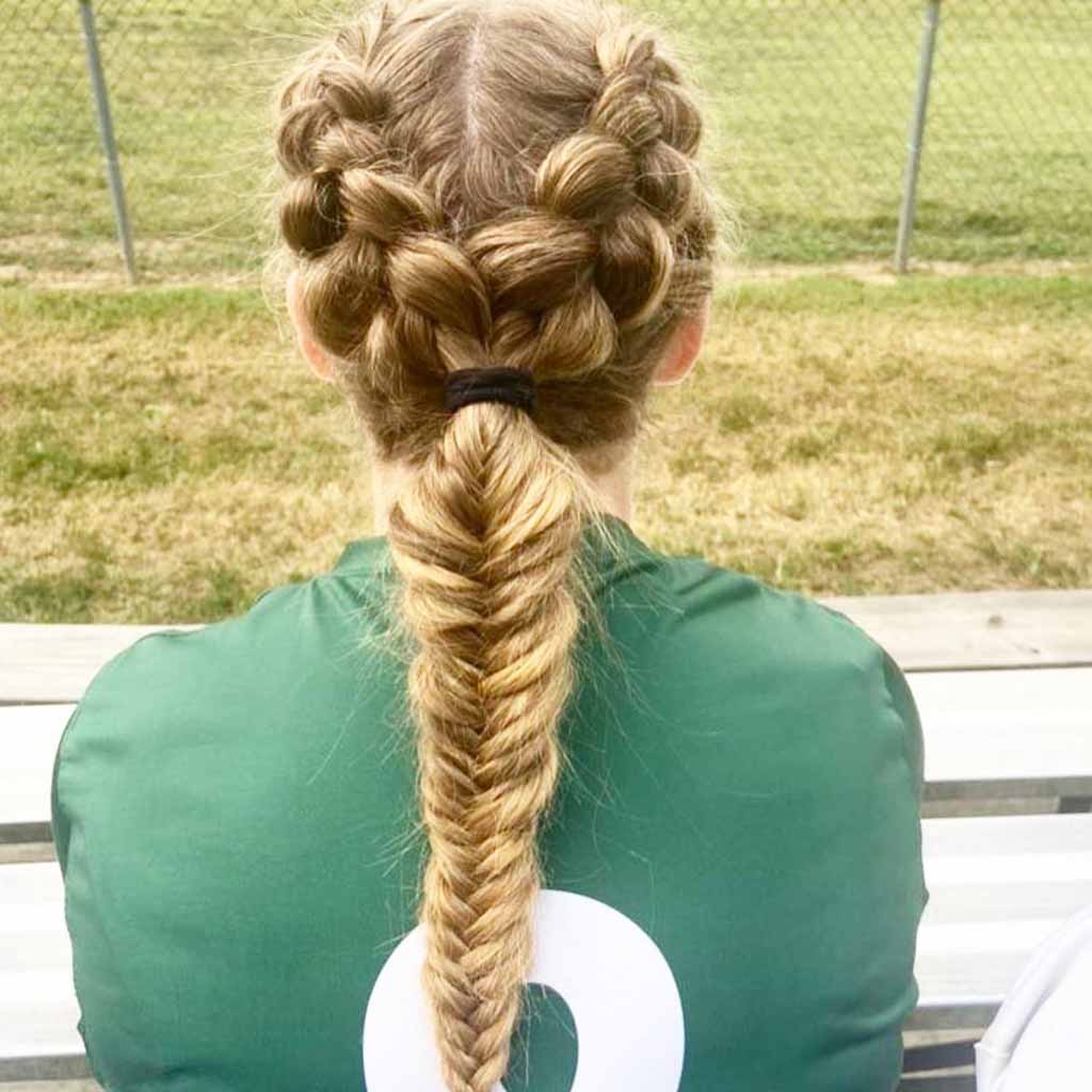 Pull-Through Dutch Braids With Fishtail