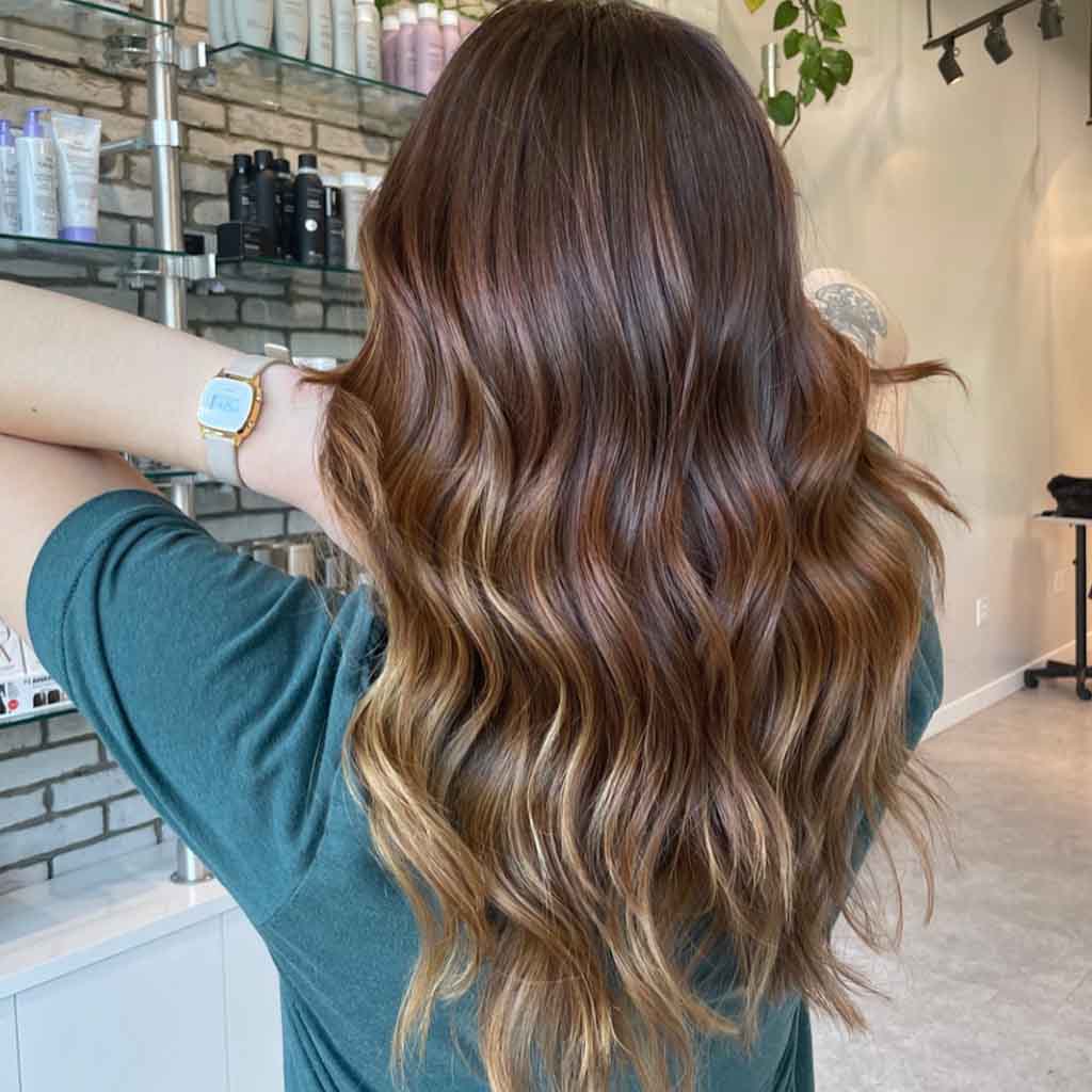 Salted Caramel Balayage on Brunette Hair