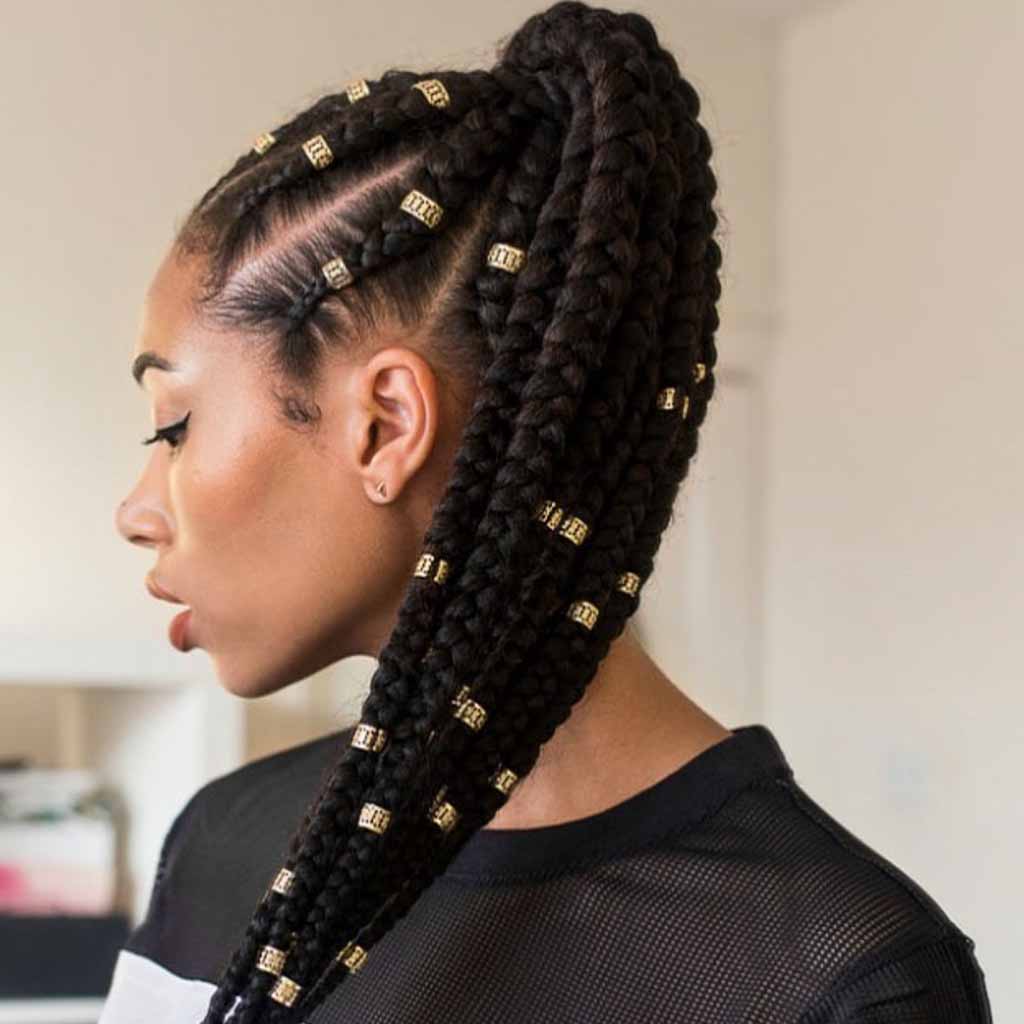 Goddess Cornrows Ponytail With Cuffs