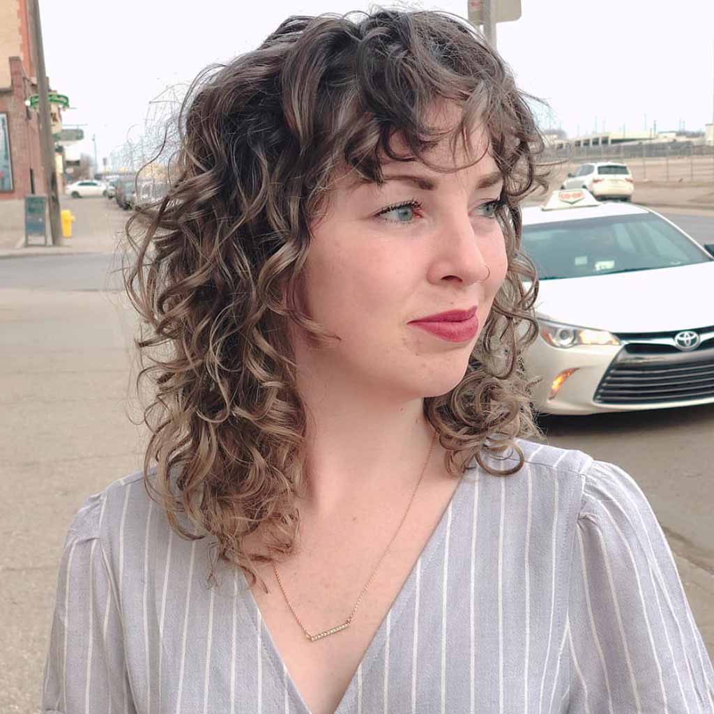 Medium Curly Gypsy Shag With Curly Bangs