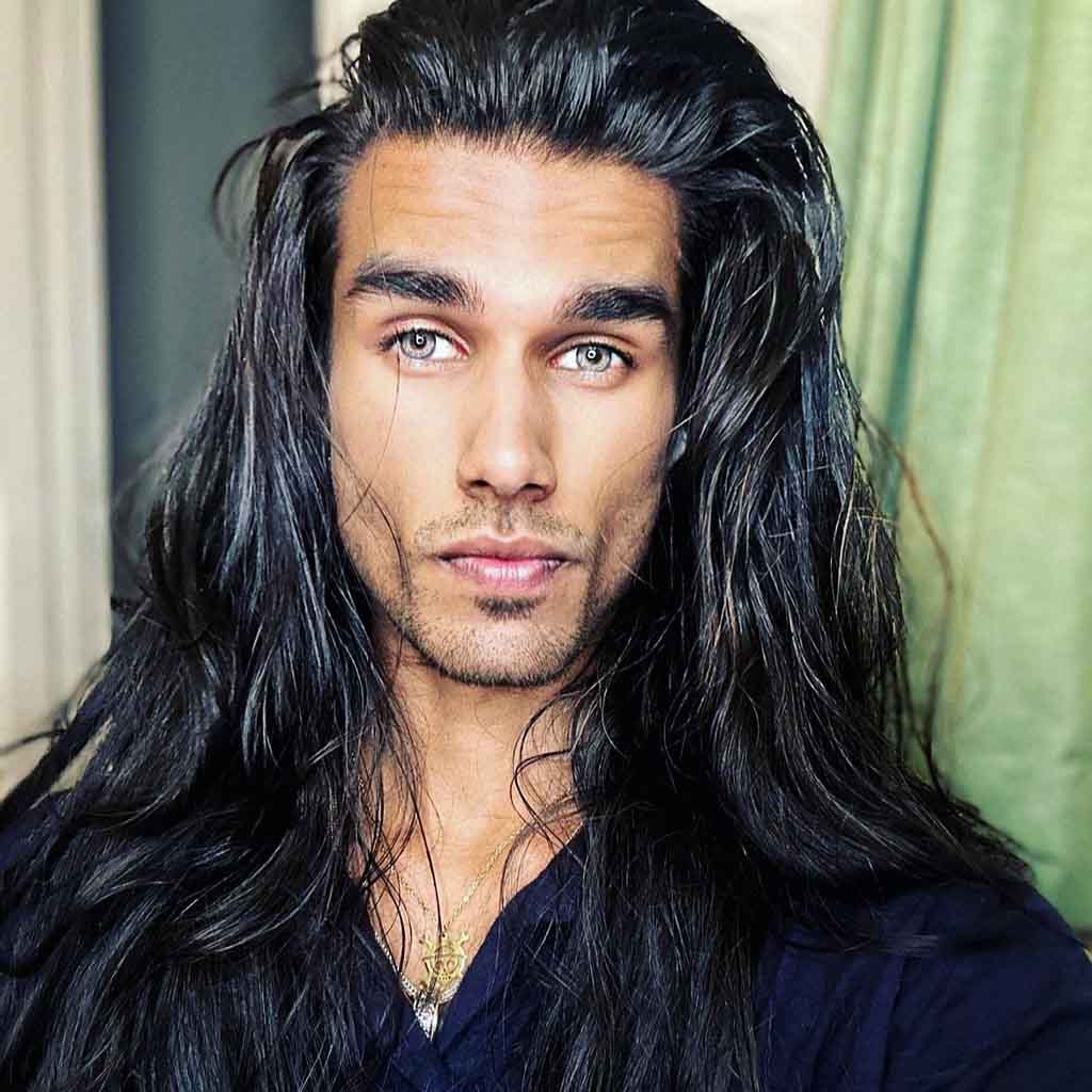 Rockstar Style Long Black Layered Hair