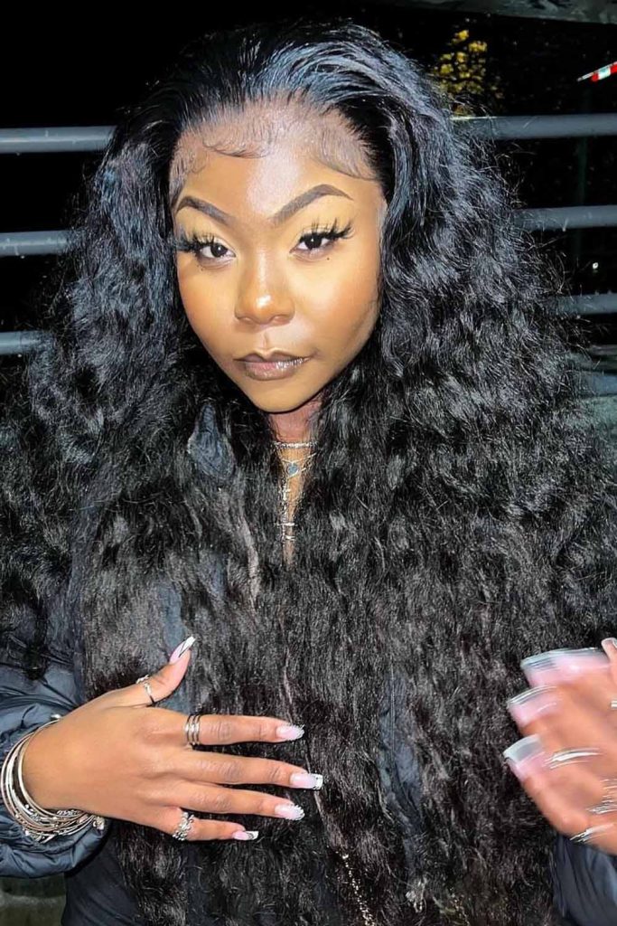 Slicked Back Deep Wave Hair