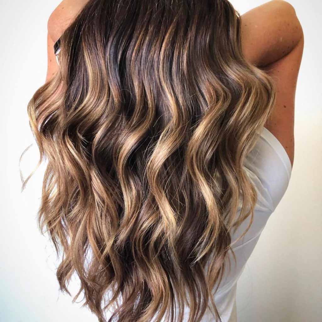 Soft Blended Blonde Highlights on Brunette Hair