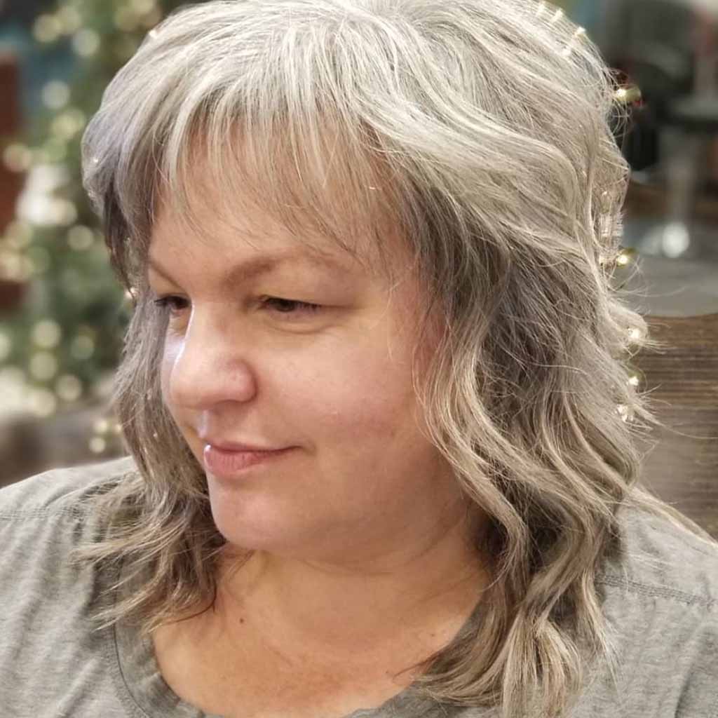 Ash Blonde Tousled Gypsy Shag Cut