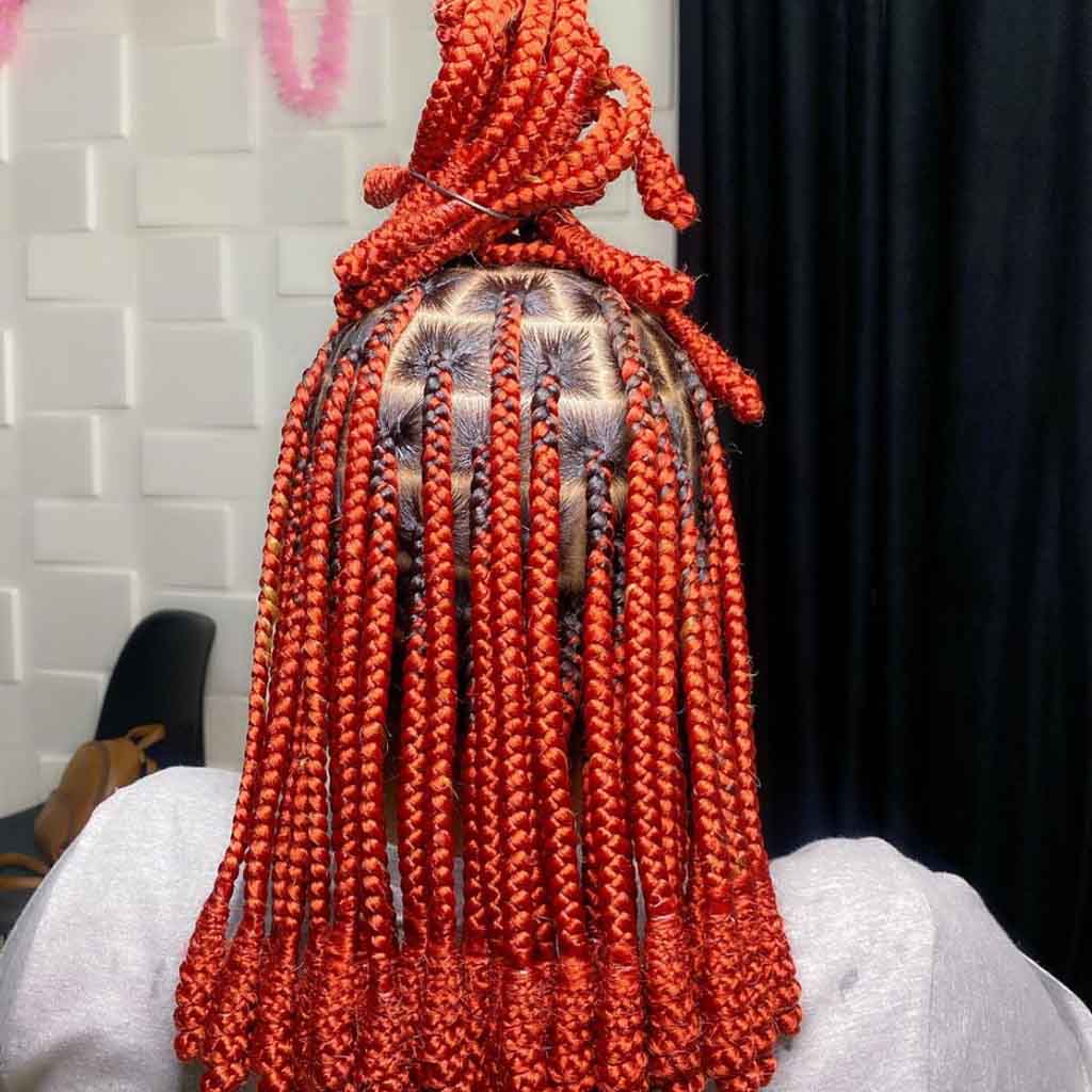 Copper Knotless Box Braids