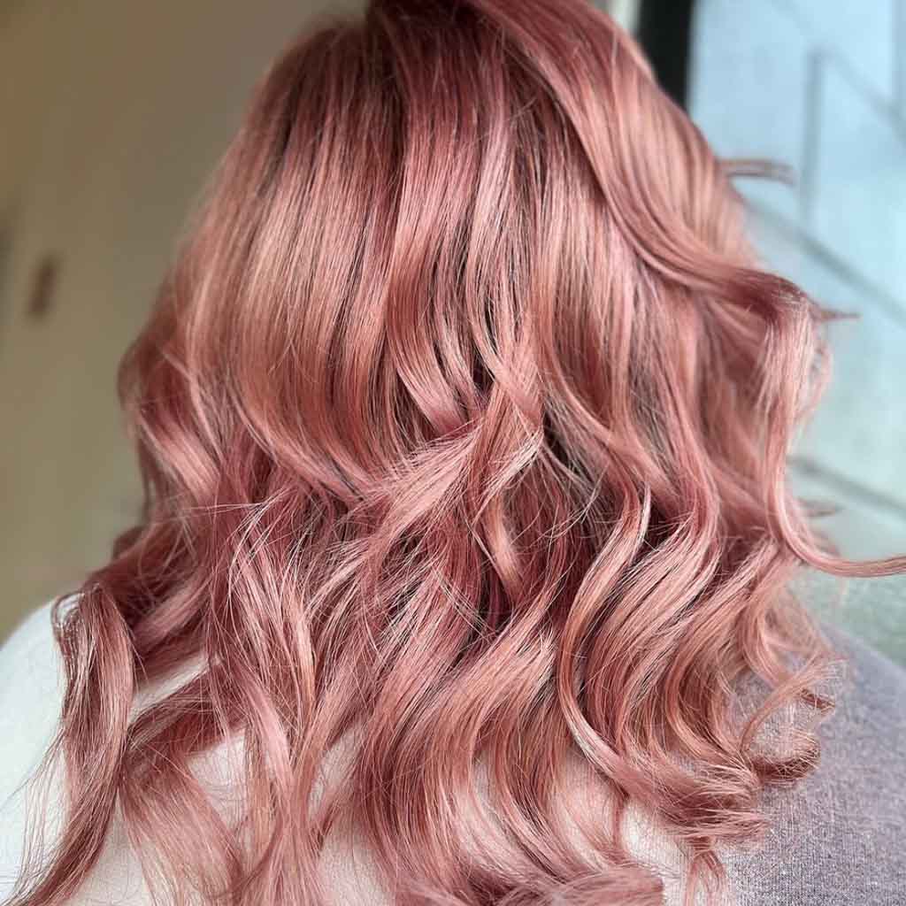 Pink Rose Gold Medium Hair
