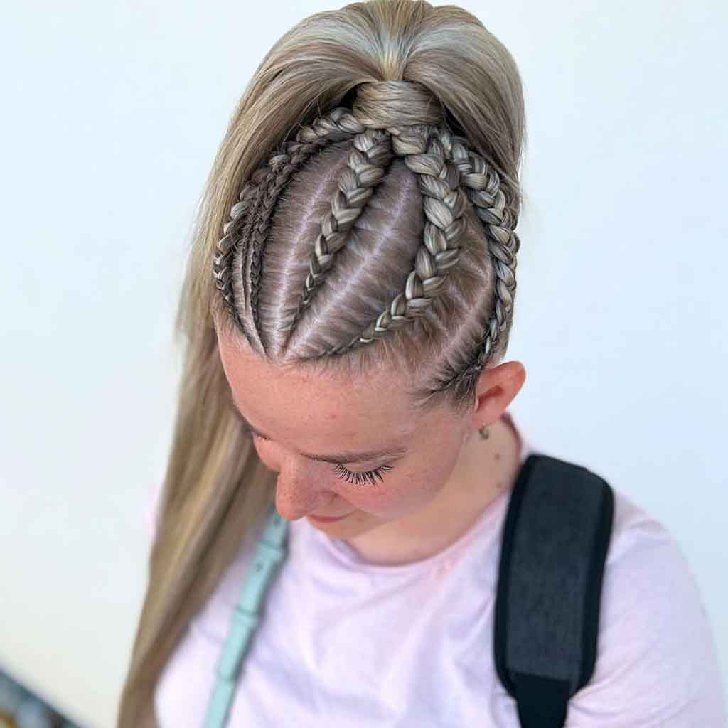 Dutch Braids With Long High Ponytail