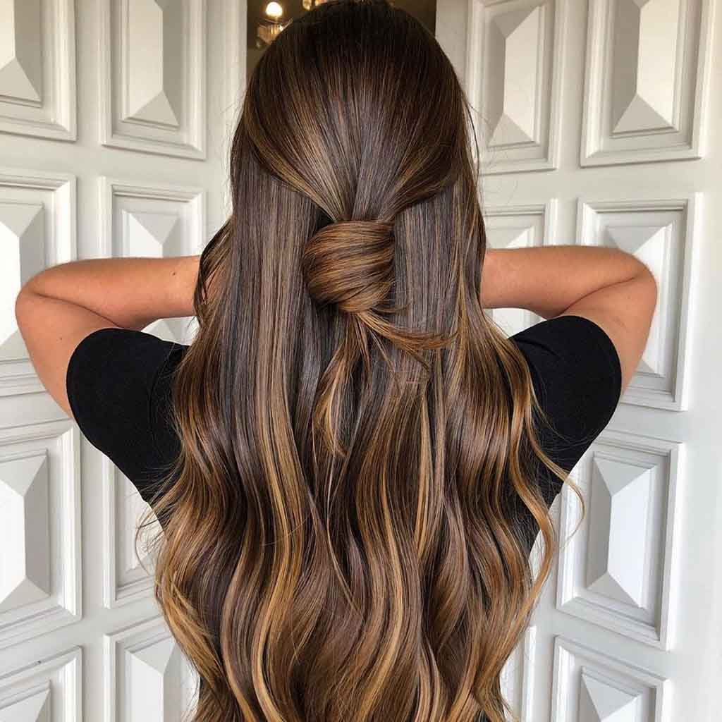 Golden Caramel Highlights With Brown Base