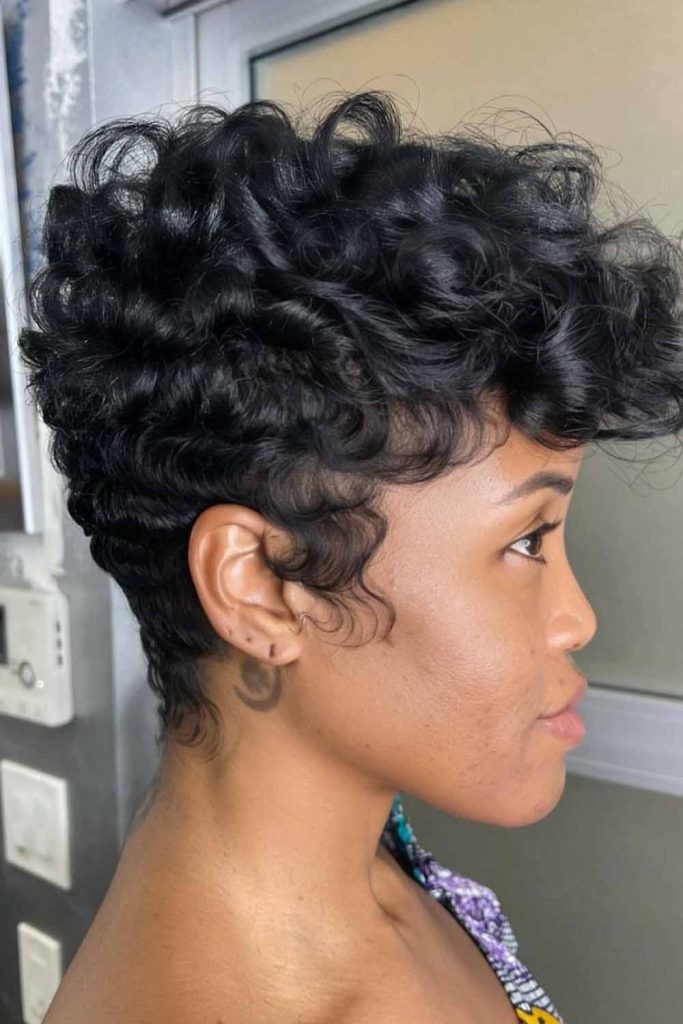 Long Pixie With Finger Waves and Curls
