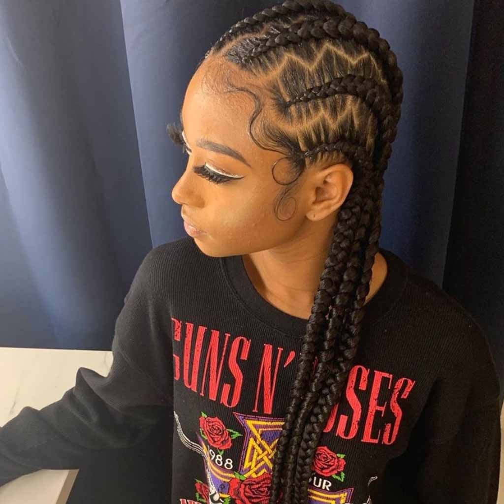 Cornrows With Zigzag Parts