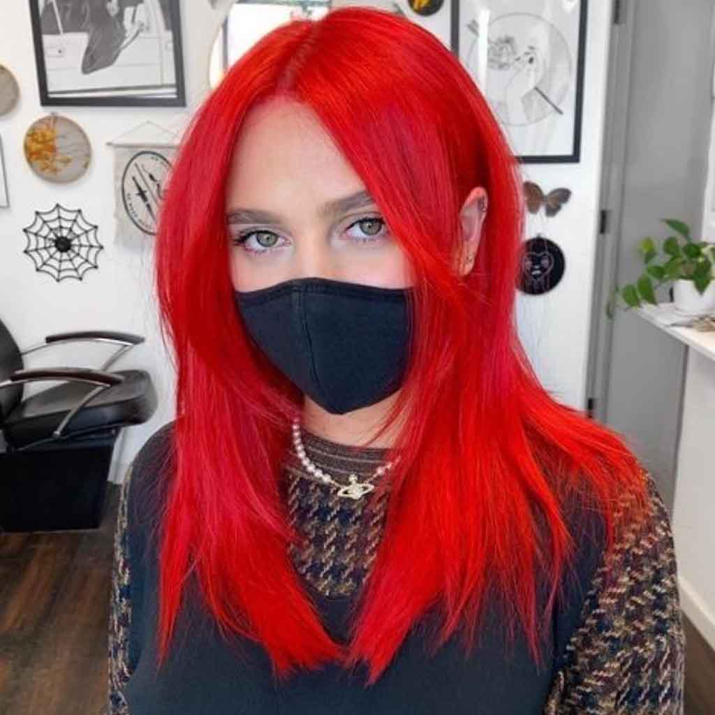 Layered Medium Cherry Bomb Hair