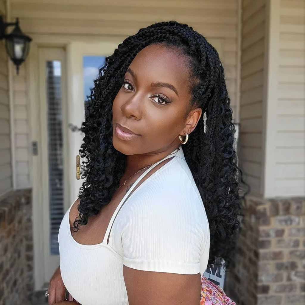 Coiled Thin Hair With Box Braids