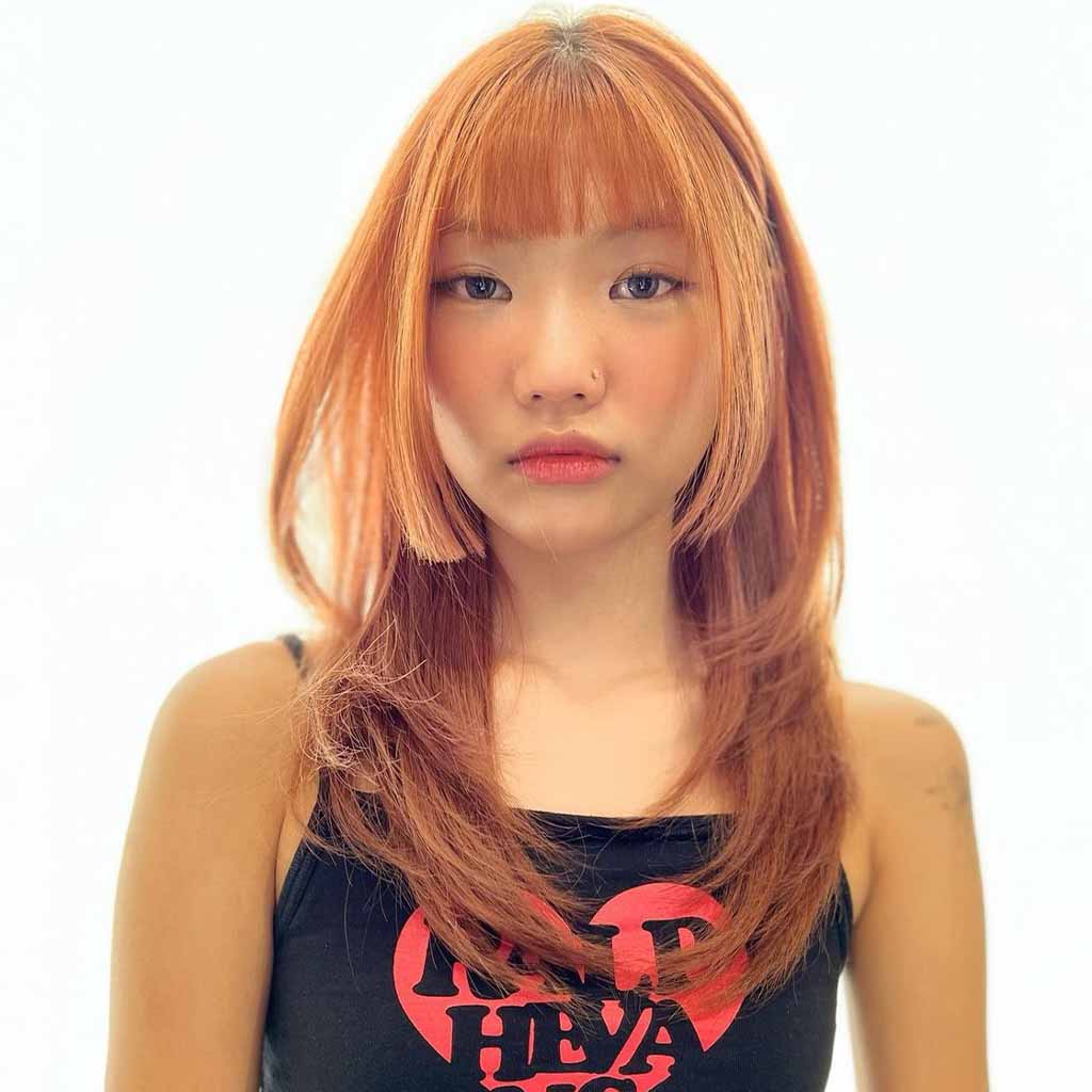 Copper Layered Wolf Hime Cut