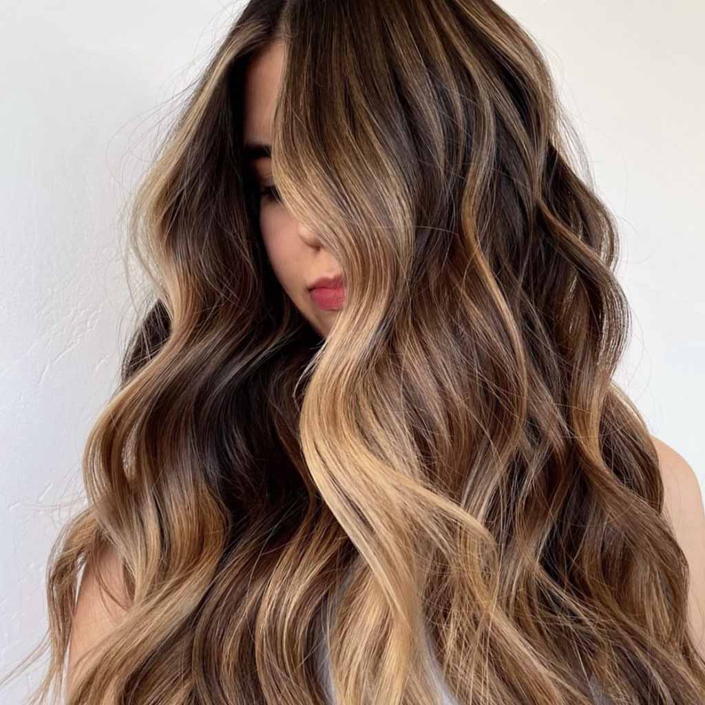 Dark Ashy Brown with Beige Face-Framing Hair