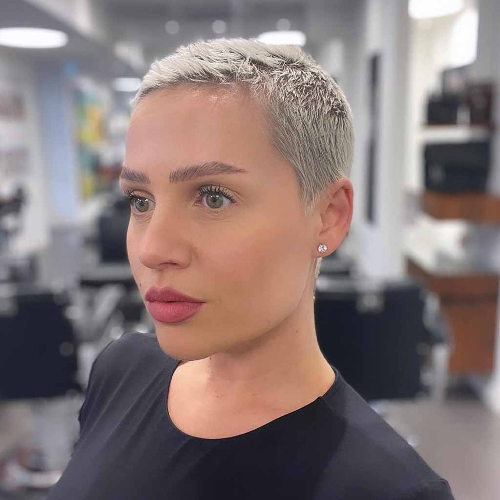 Icy Blonde Short Pixie Cut