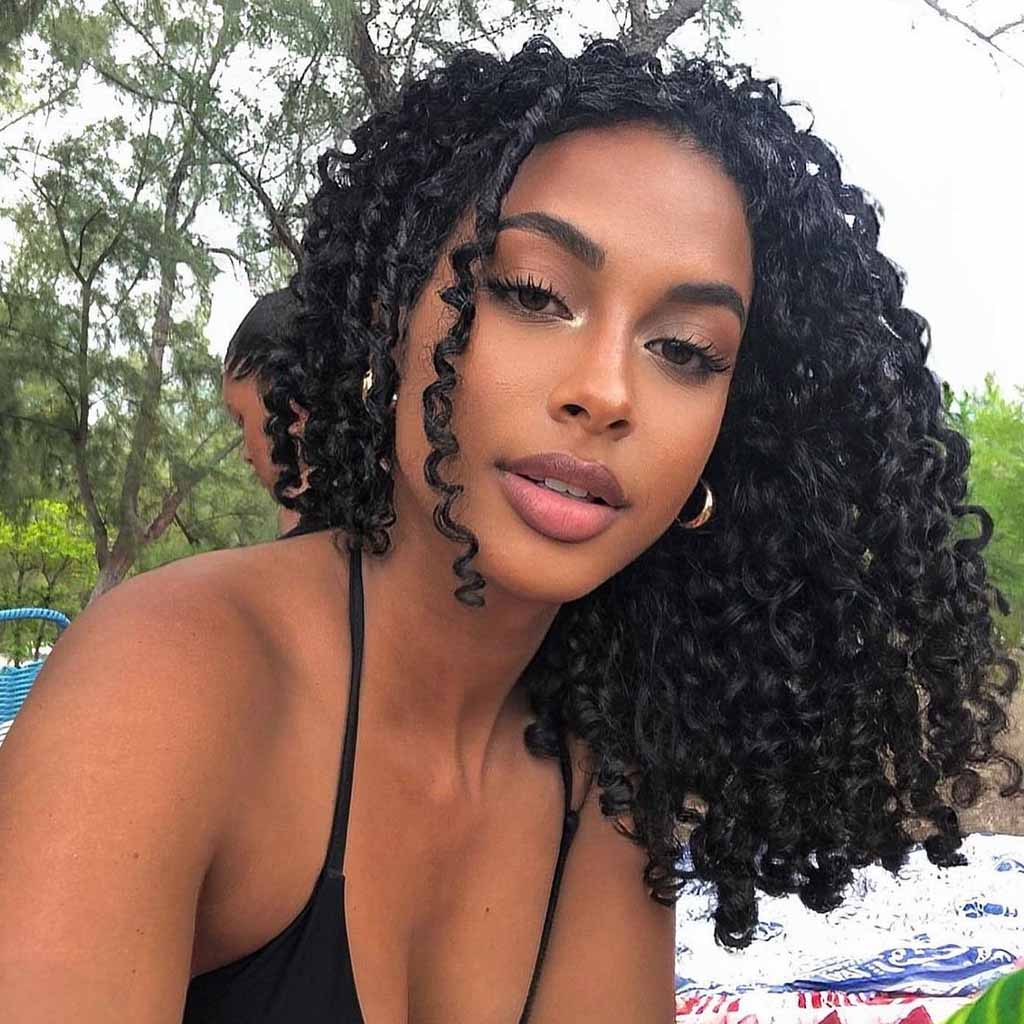Medium Coiled Curly Hair for Black Women