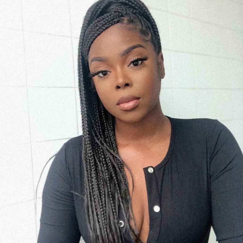 Knotless Braids With Braided Ponytail