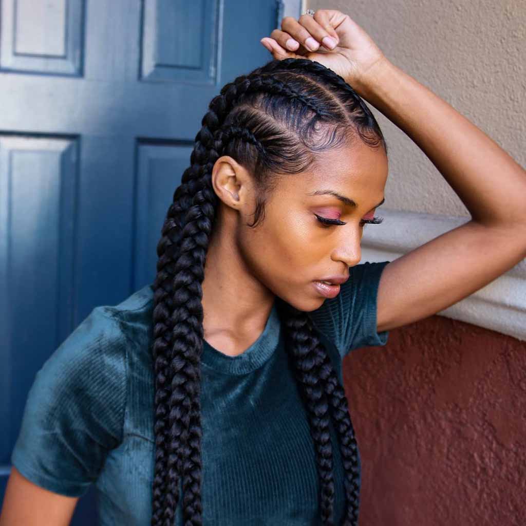 Straight-Back Goddess Cornrows