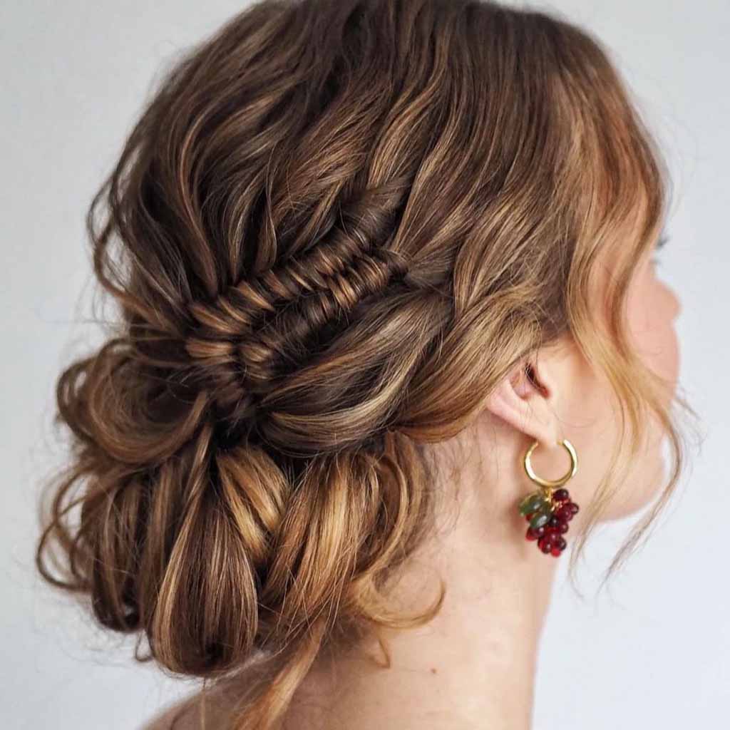 Bohemian Infinity Braid Updo on Curly Hair