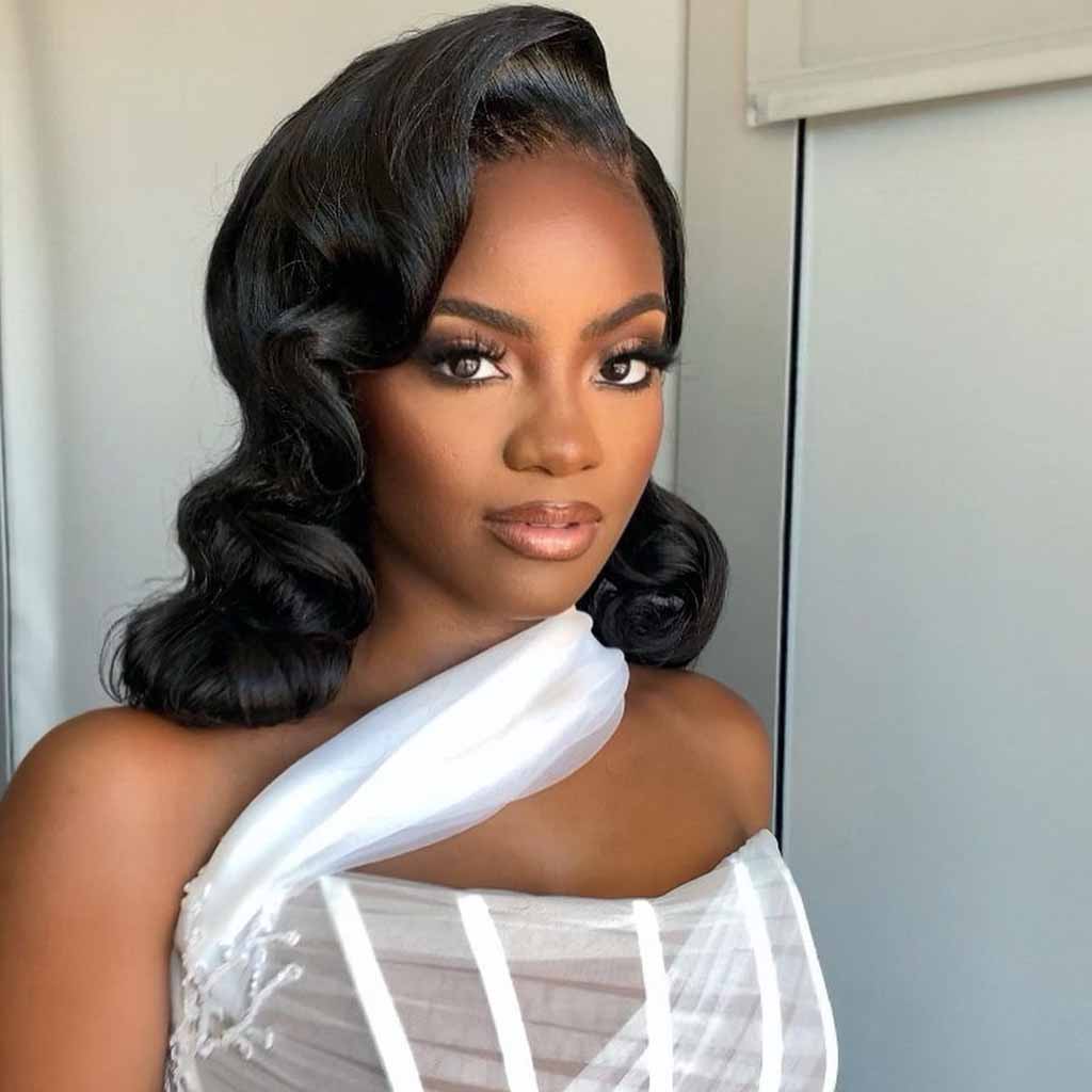 Vintage Hollywood Waves on Medium Hair