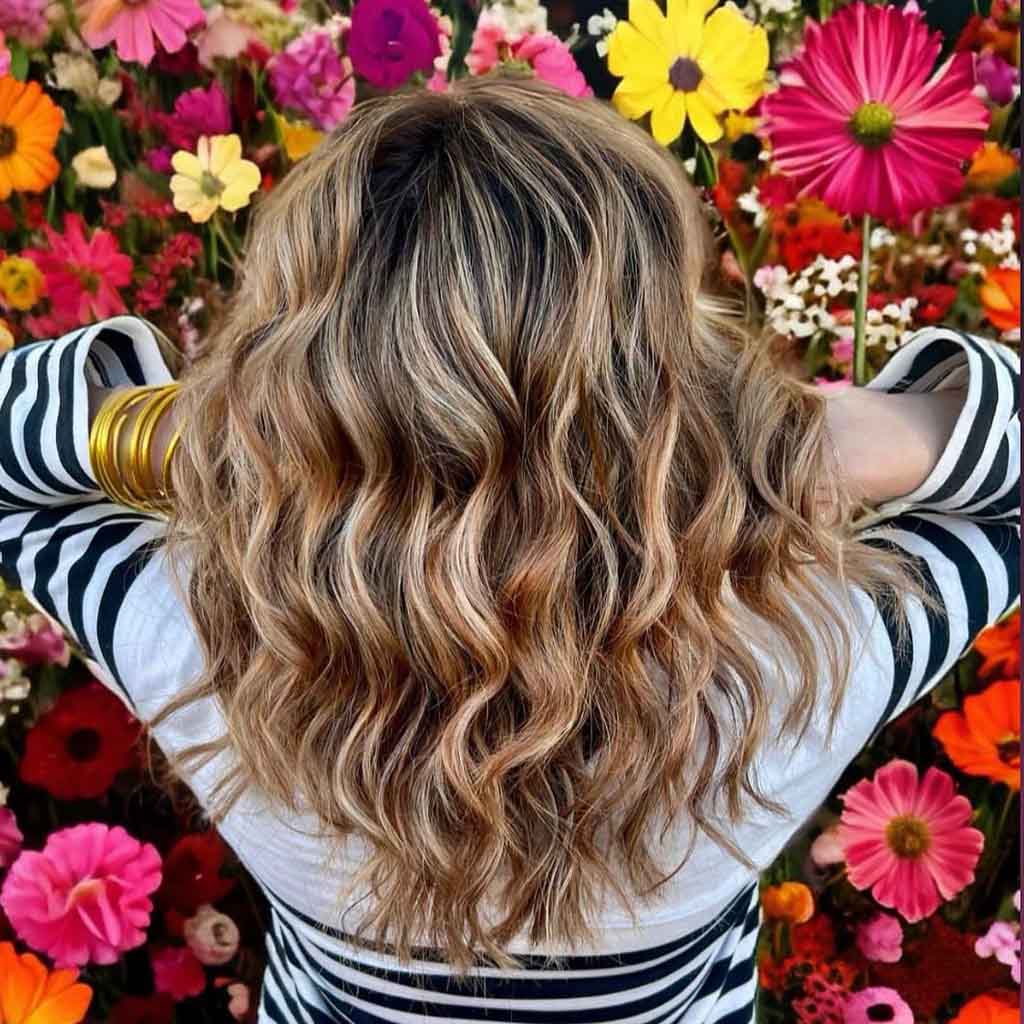 Bronde Balayage on Medium Wavy Hair