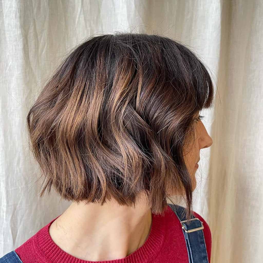 Choppy Bob With Brown Balayage