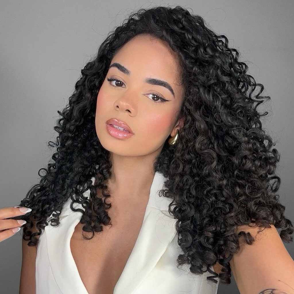 Long Kinky Curls on Black Hair