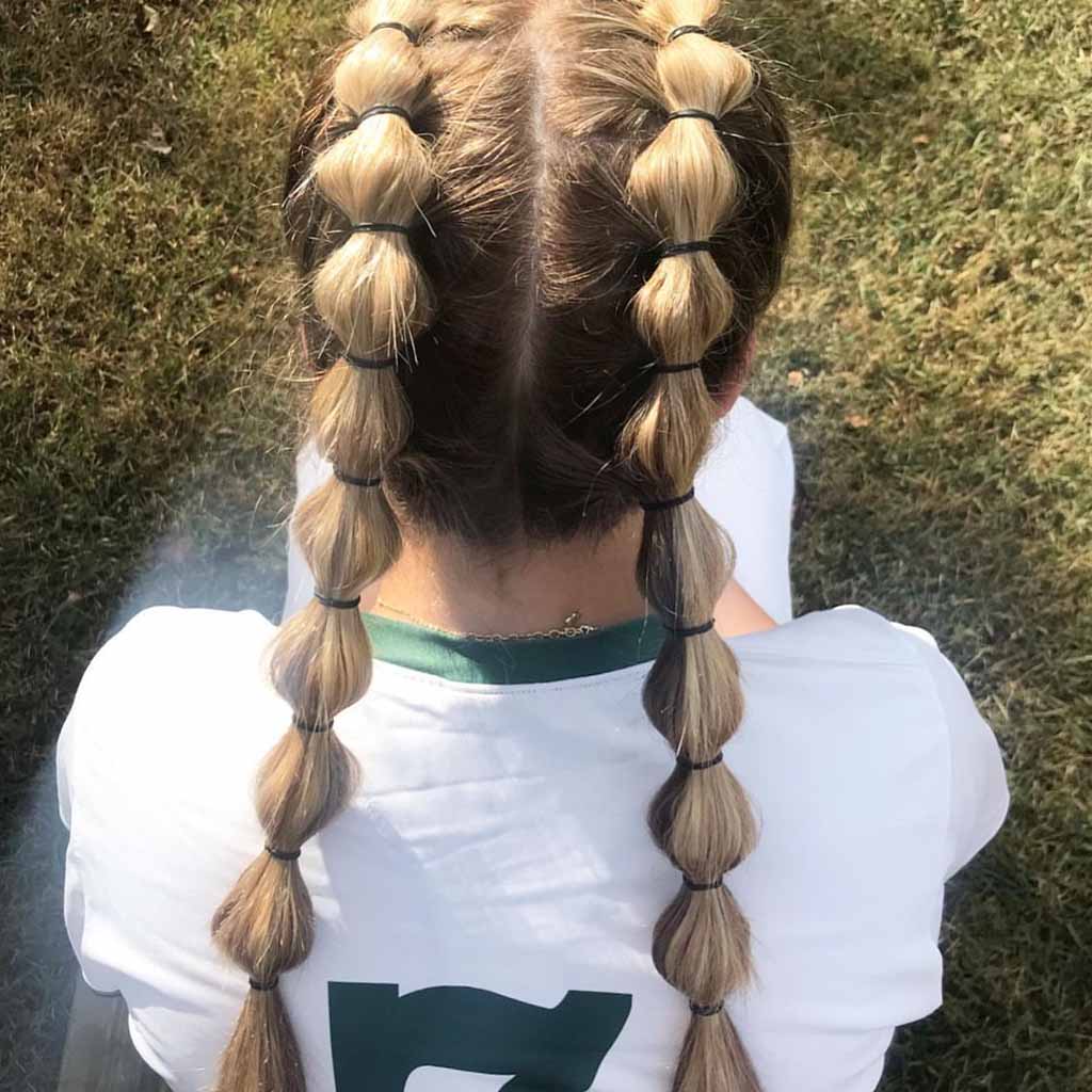 Double Blonde Bubble Ponytails