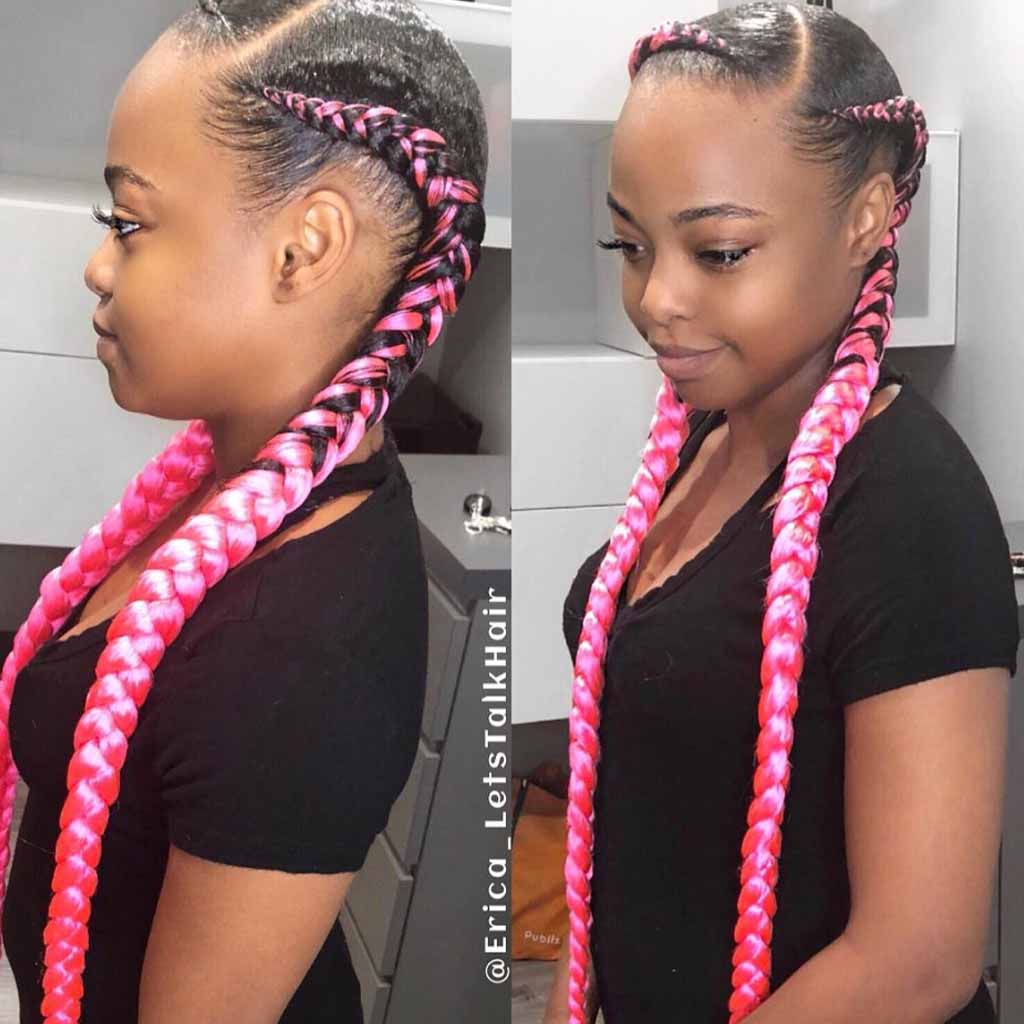 Goddess Cornrows With a Side Part
