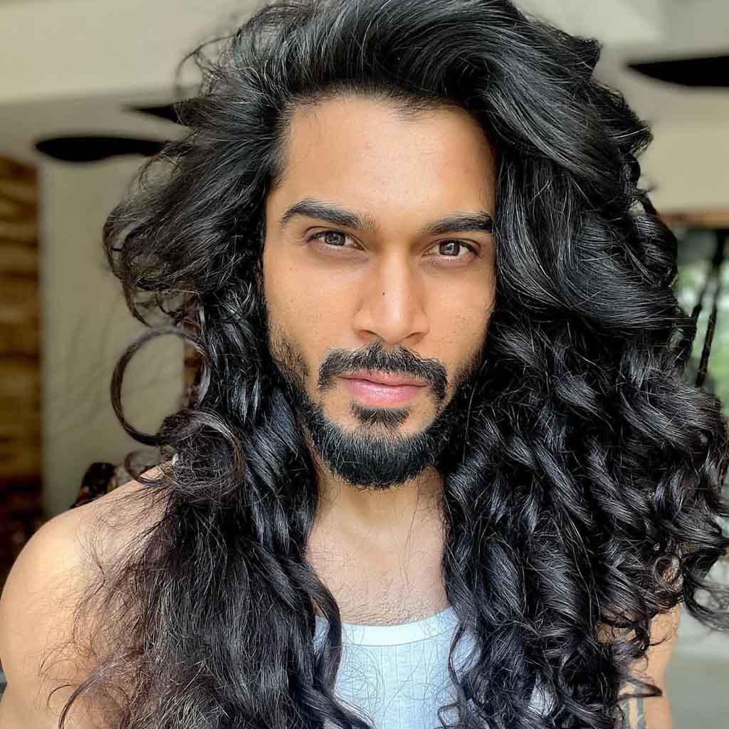 Long Black Wavy Hair With Curly Ends