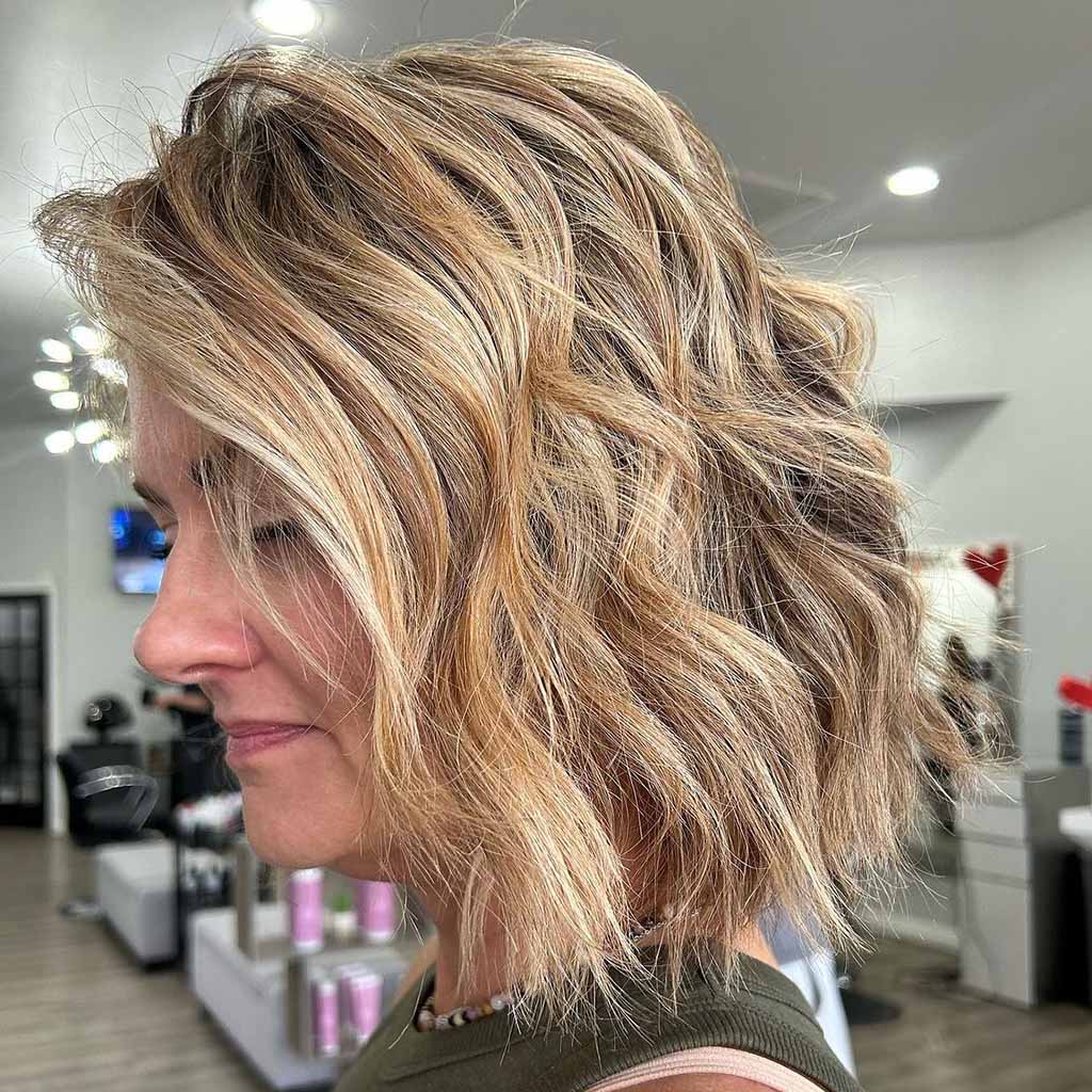 Messy Golden Blonde Choppy Bob