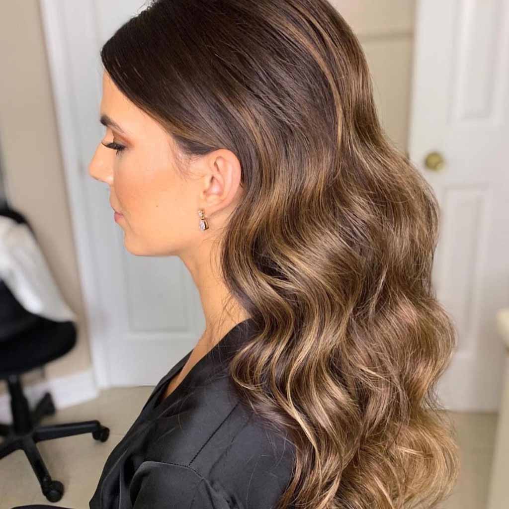 Pin Back Textured Wave Tuck Hair
