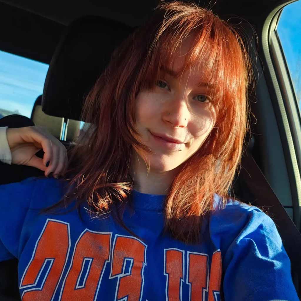 Copper Wolf Cut With Bangs