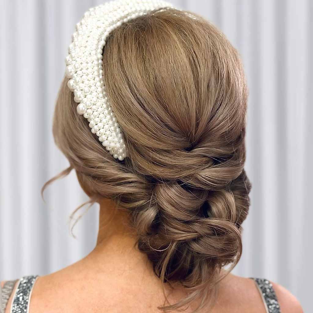 Voluminous Bridal Low Updo Bun