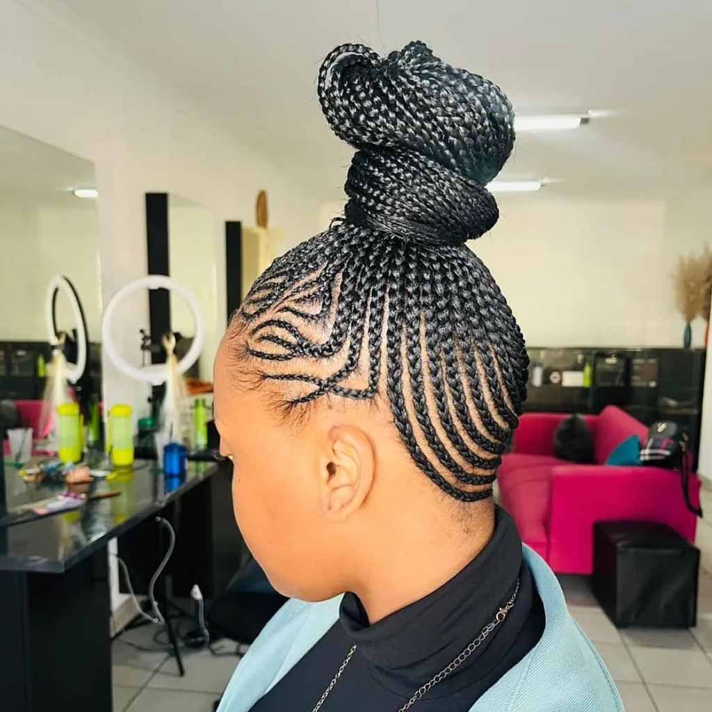 Top Knot Braided Cornrow Bun