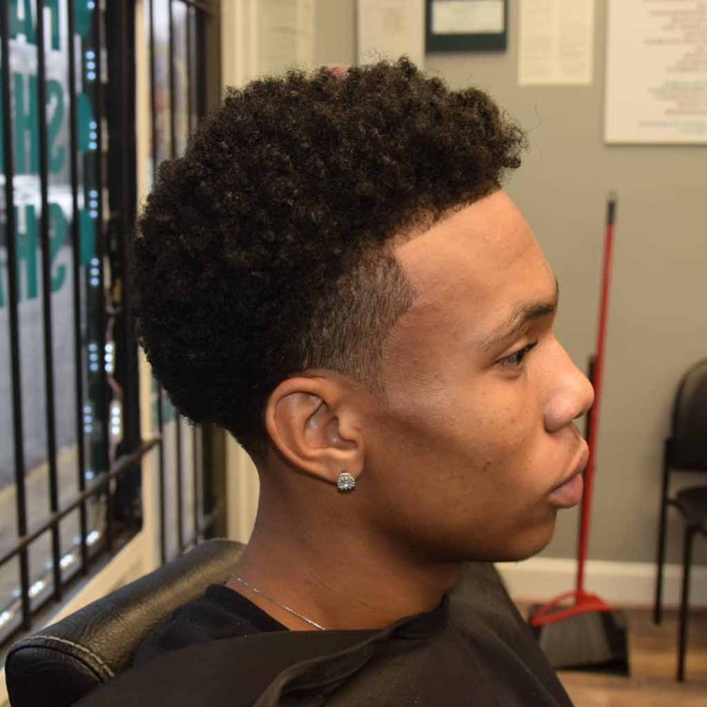 Short Afro Hair Temple Taper Fade