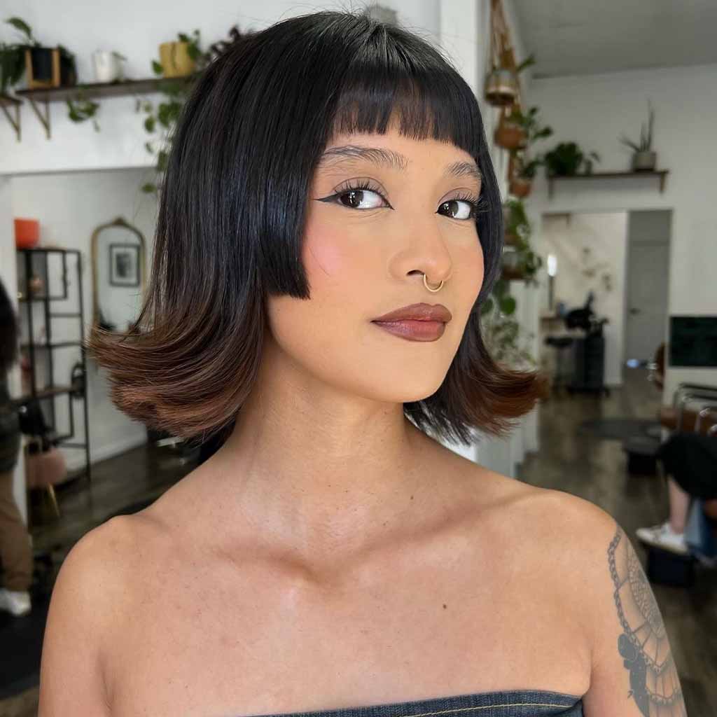 Short Hime Cut With Baby Bangs