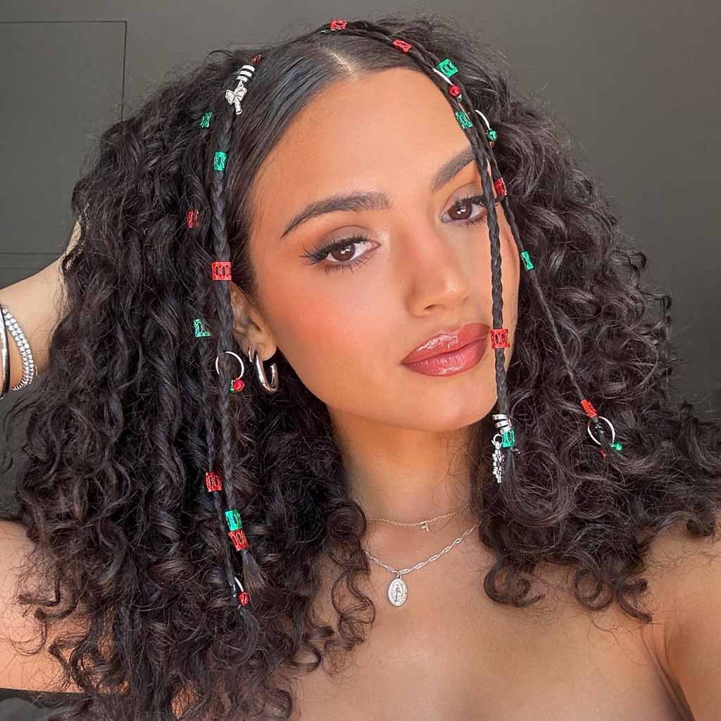 Classic Curls With Braided Tendrils and Beads