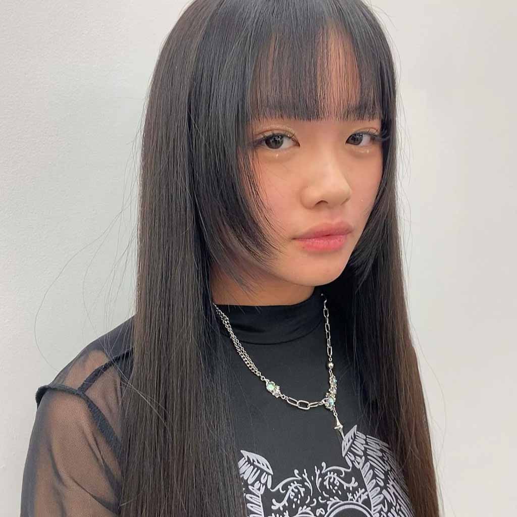Soft Long Hime Cut With Choppy Bangs