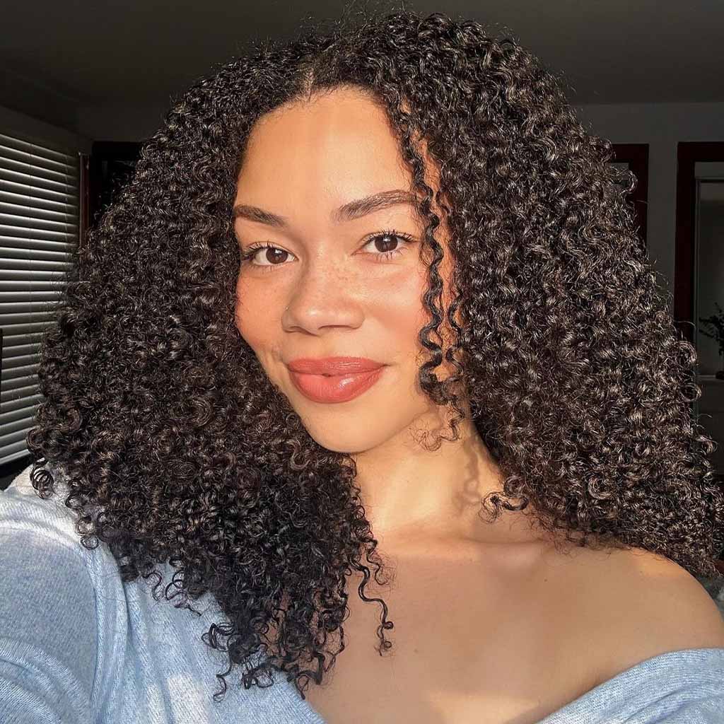 Coiled Medium Length Layered Hair