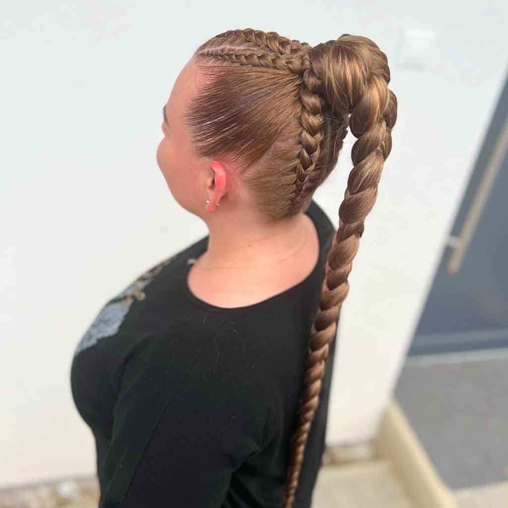 Light Brown Long Braided Ponytail