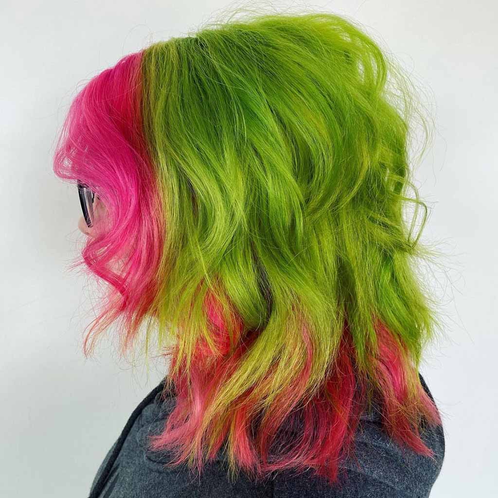 Watermelon Wavy Shag Cut
