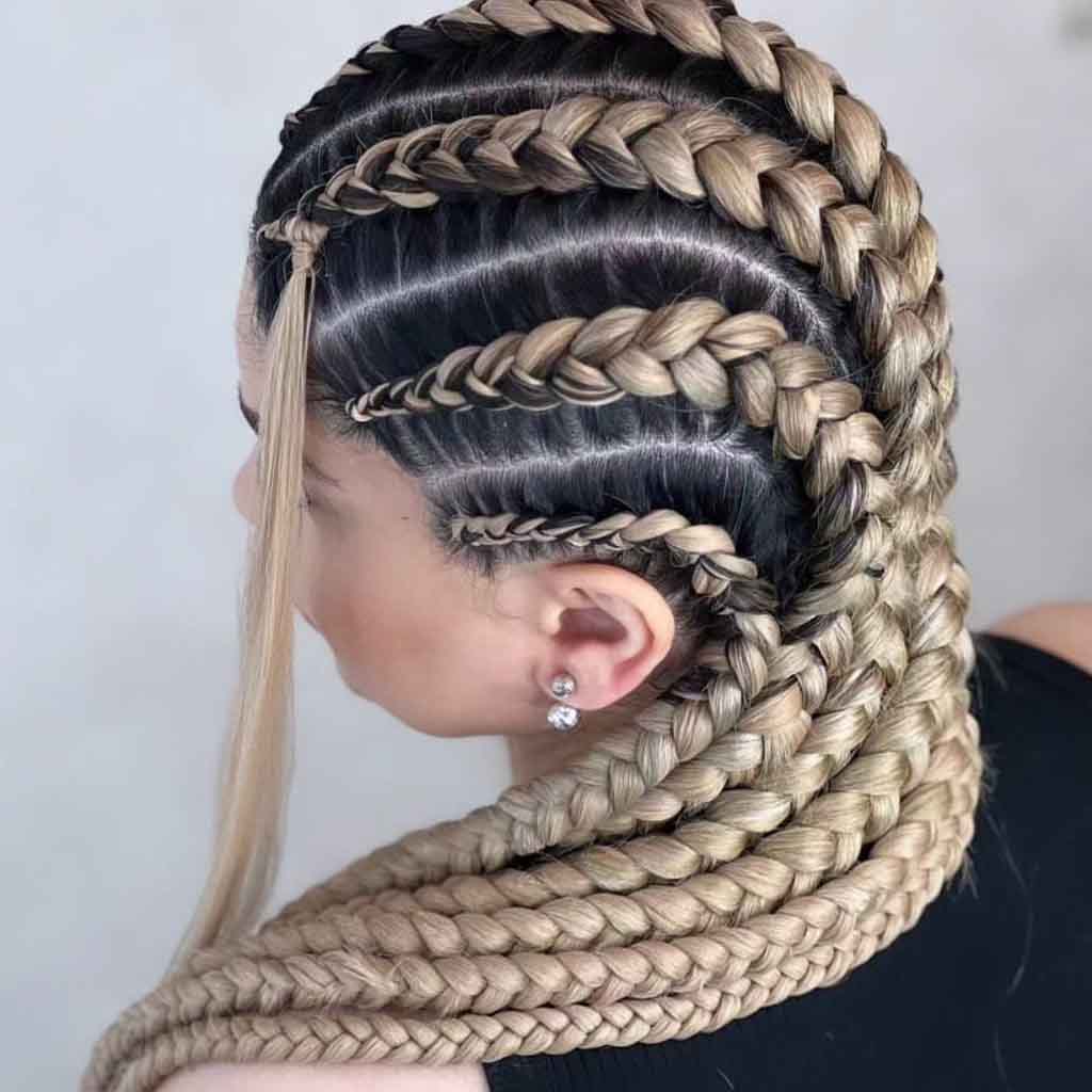 Black Hair With Thick Blonde African Braids